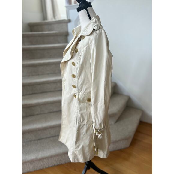 Banana Republic Cream Beige Double Breasted Belted Trench Coat - Picture 2 of 10